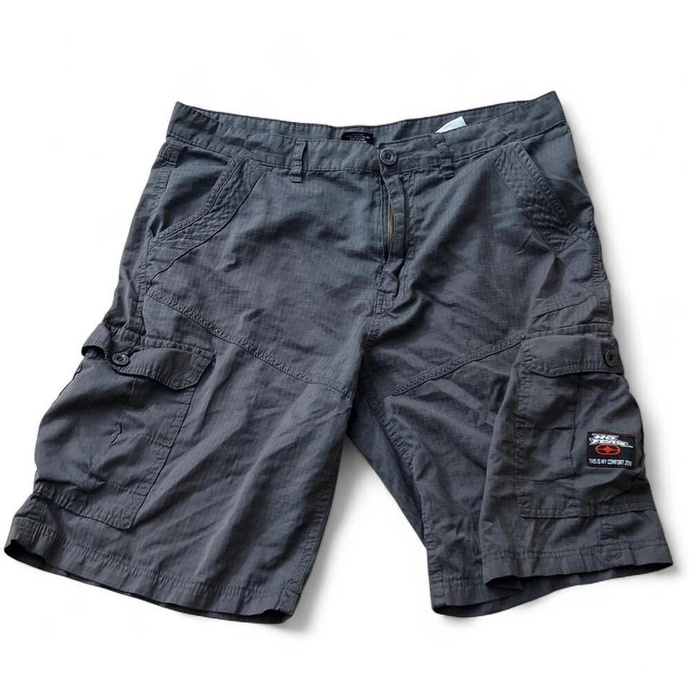 No Fear Y2K Ripstop Cargo Shorts Gray Utility Skate Men's 36